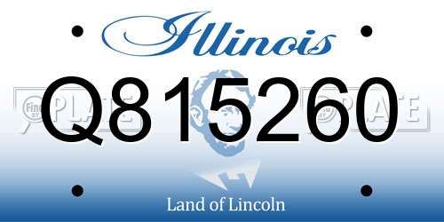 Q815260 Illinois License Plate