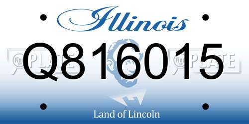 Q816015 Illinois License Plate