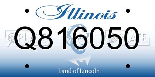 Q816050 Illinois License Plate