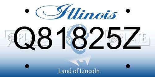 Q81825Z Illinois License Plate