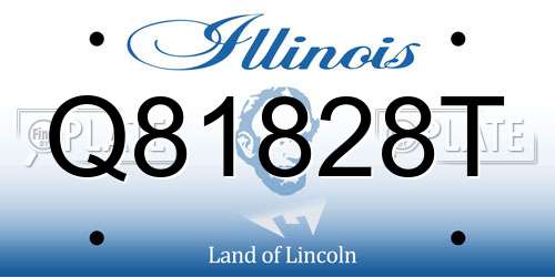 Q81828T Illinois License Plate