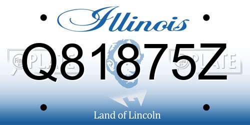 Q81875Z Illinois License Plate