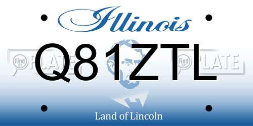 Q81ZTL Illinois License Plate