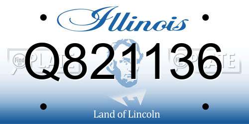 Q821136 Illinois License Plate