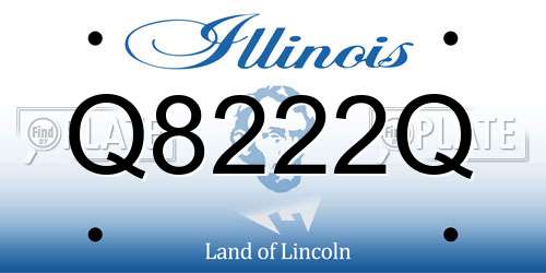 Q8222Q Illinois License Plate