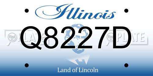 Q8227D Illinois License Plate