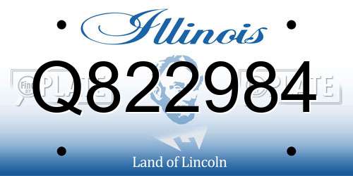 Q822984 Illinois License Plate