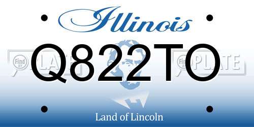 Q822TO Illinois License Plate