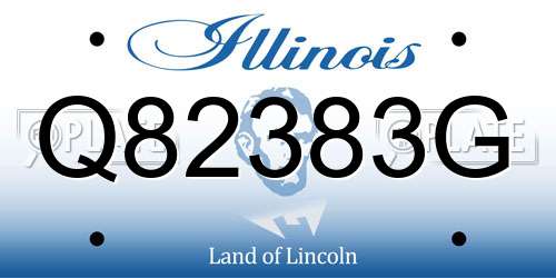 Q82383G Illinois License Plate