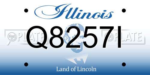 Q8257I Illinois License Plate