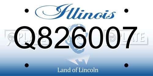 Q826007 Illinois License Plate