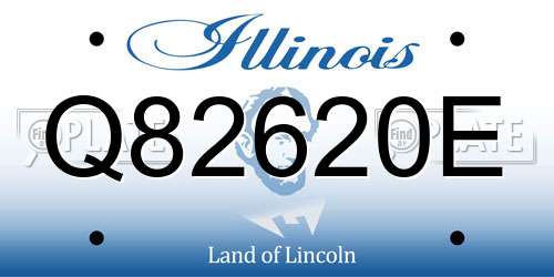 Q82620E Illinois License Plate