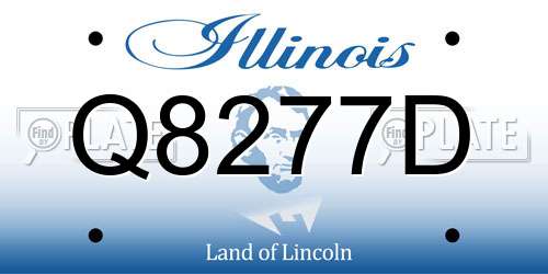 Q8277D Illinois License Plate