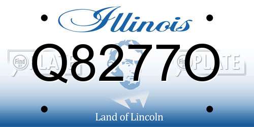 Q8277O Illinois License Plate