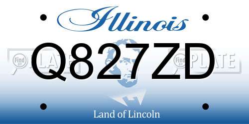 Q827ZD Illinois License Plate