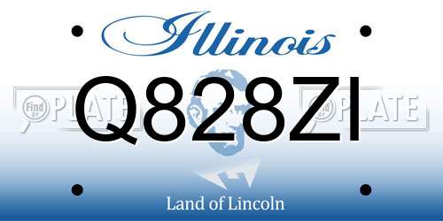Q828ZI Illinois License Plate
