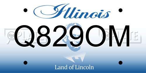 Q829OM Illinois License Plate