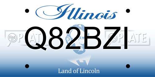 Q82BZI Illinois License Plate
