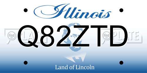 Q82ZTD Illinois License Plate