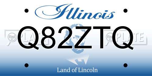 Q82ZTQ Illinois License Plate