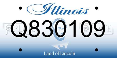 Q830109 Illinois License Plate