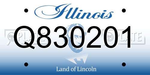 Q830201 Illinois License Plate