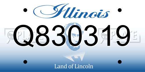 Q830319 Illinois License Plate