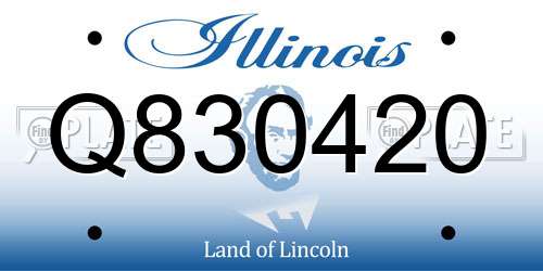 Q830420 Illinois License Plate