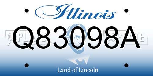 Q83098A Illinois License Plate