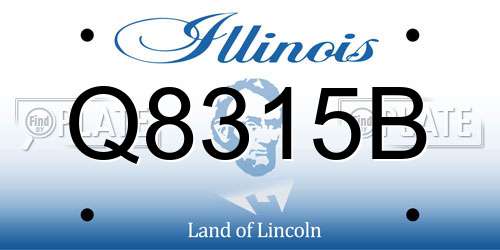 Q8315B Illinois License Plate