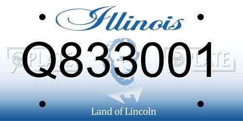 Q833001 Illinois License Plate