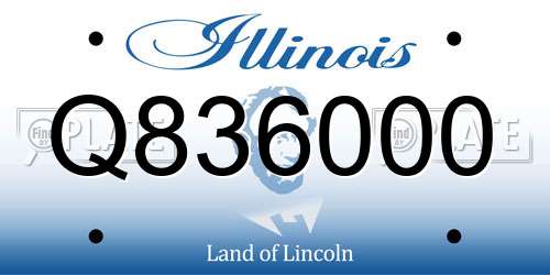 Q836000 Illinois License Plate
