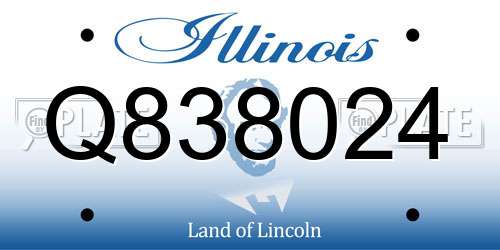 Q838024 Illinois License Plate