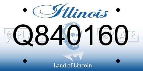 Q840160 Illinois License Plate