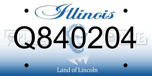 Q840204 Illinois License Plate