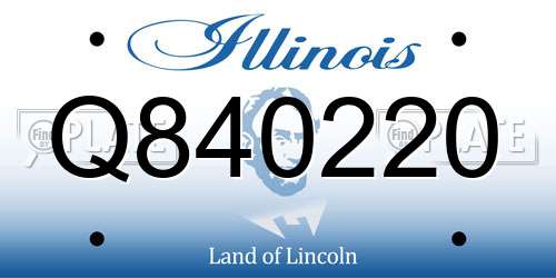 Q840220 Illinois License Plate