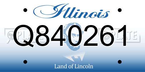 Q840261 Illinois License Plate