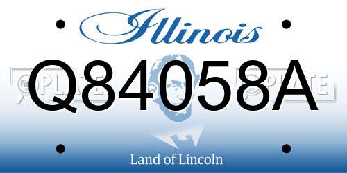 Q84058A Illinois License Plate