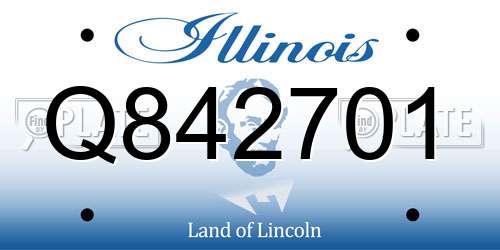 Q842701 Illinois License Plate