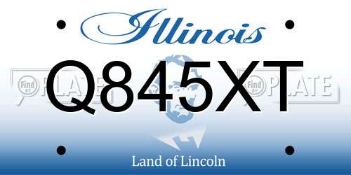 Q845XT Illinois License Plate