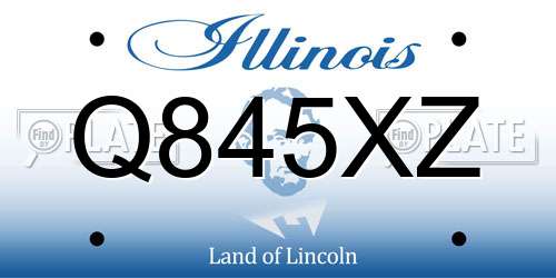 Q845XZ Illinois License Plate