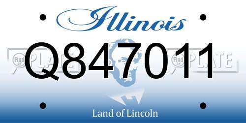 Q847011 Illinois License Plate