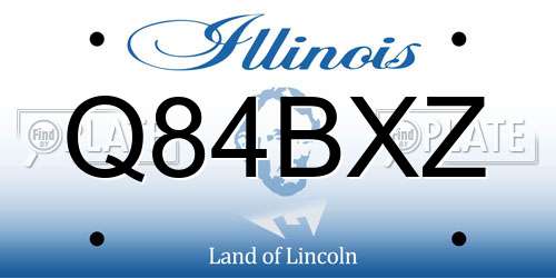 Q84BXZ Illinois License Plate