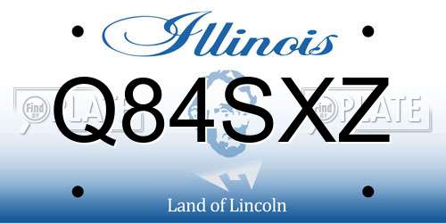 Q84SXZ Illinois License Plate