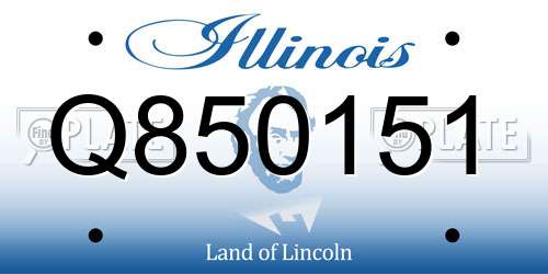 Q850151 Illinois License Plate