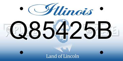 Q85425B Illinois License Plate