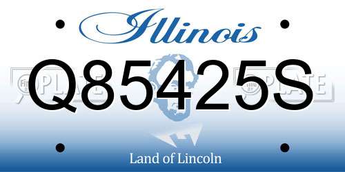 Q85425S Illinois License Plate