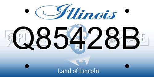 Q85428B Illinois License Plate
