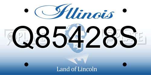 Q85428S Illinois License Plate