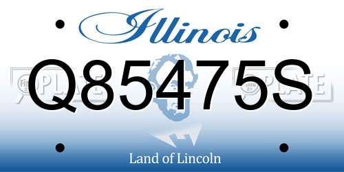 Q85475S Illinois License Plate